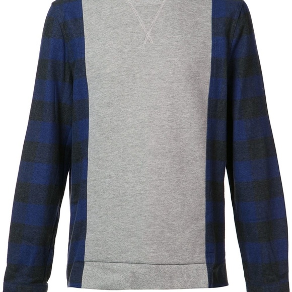 [MOSTLY HEARD] Plaid Sleeves Sweatshirt - Picture 4 of 7